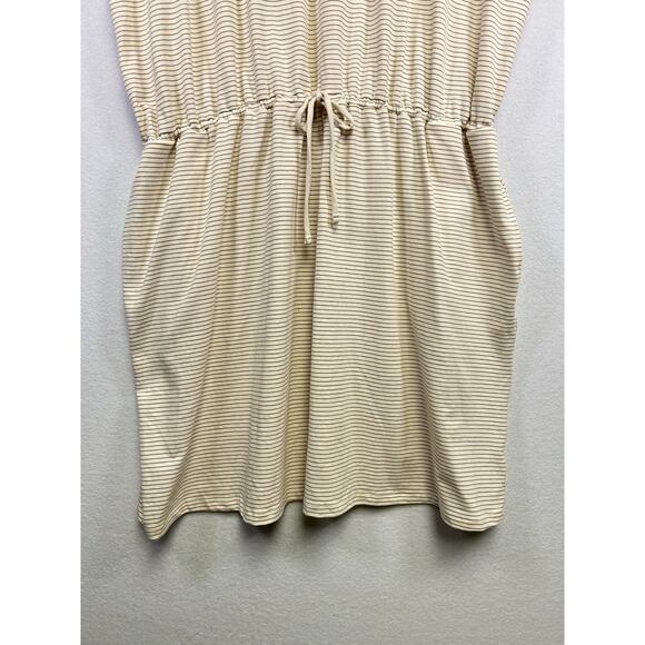 A New Day Cream & Brown Stripped Comfortable Casual Dress - Picture 2 of 9